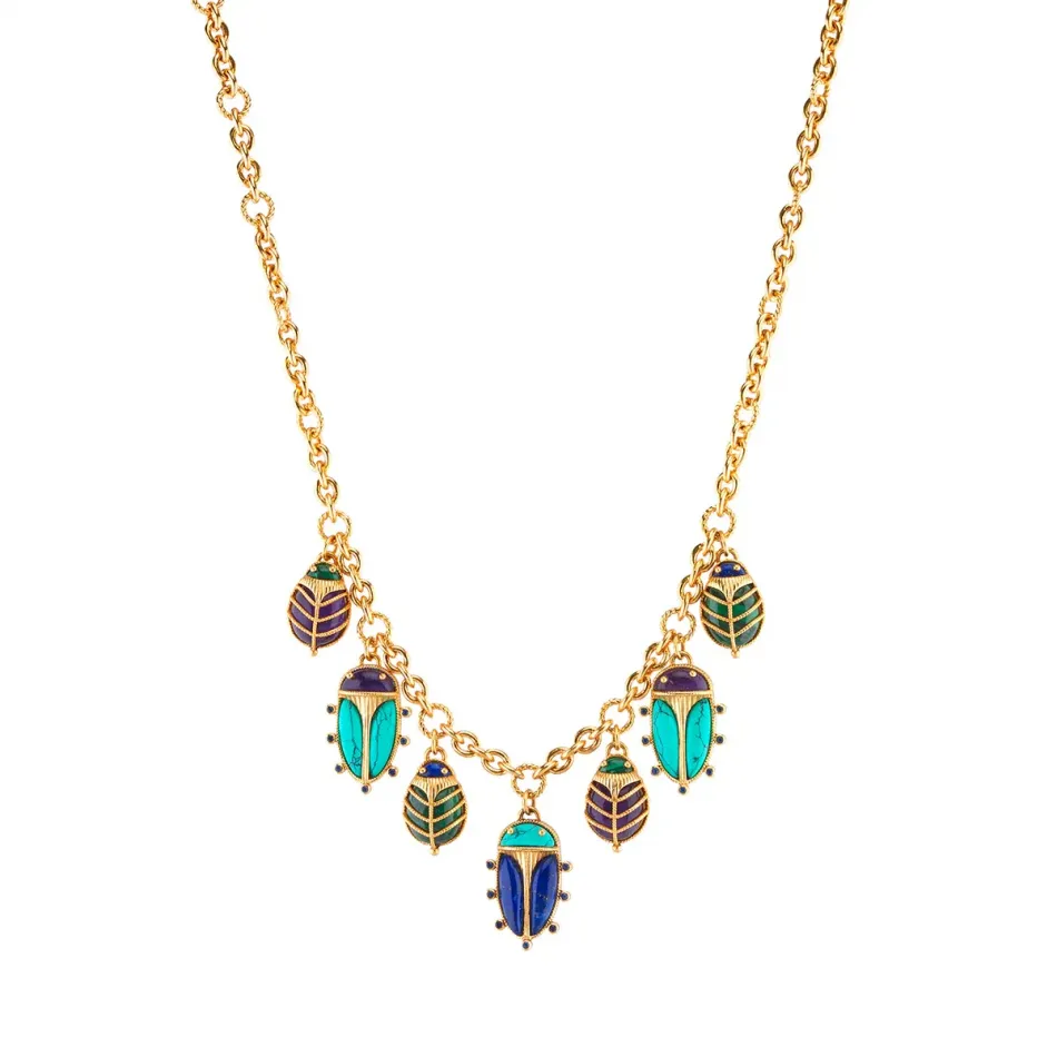 Scarab Multi Family Necklace 16"+2"