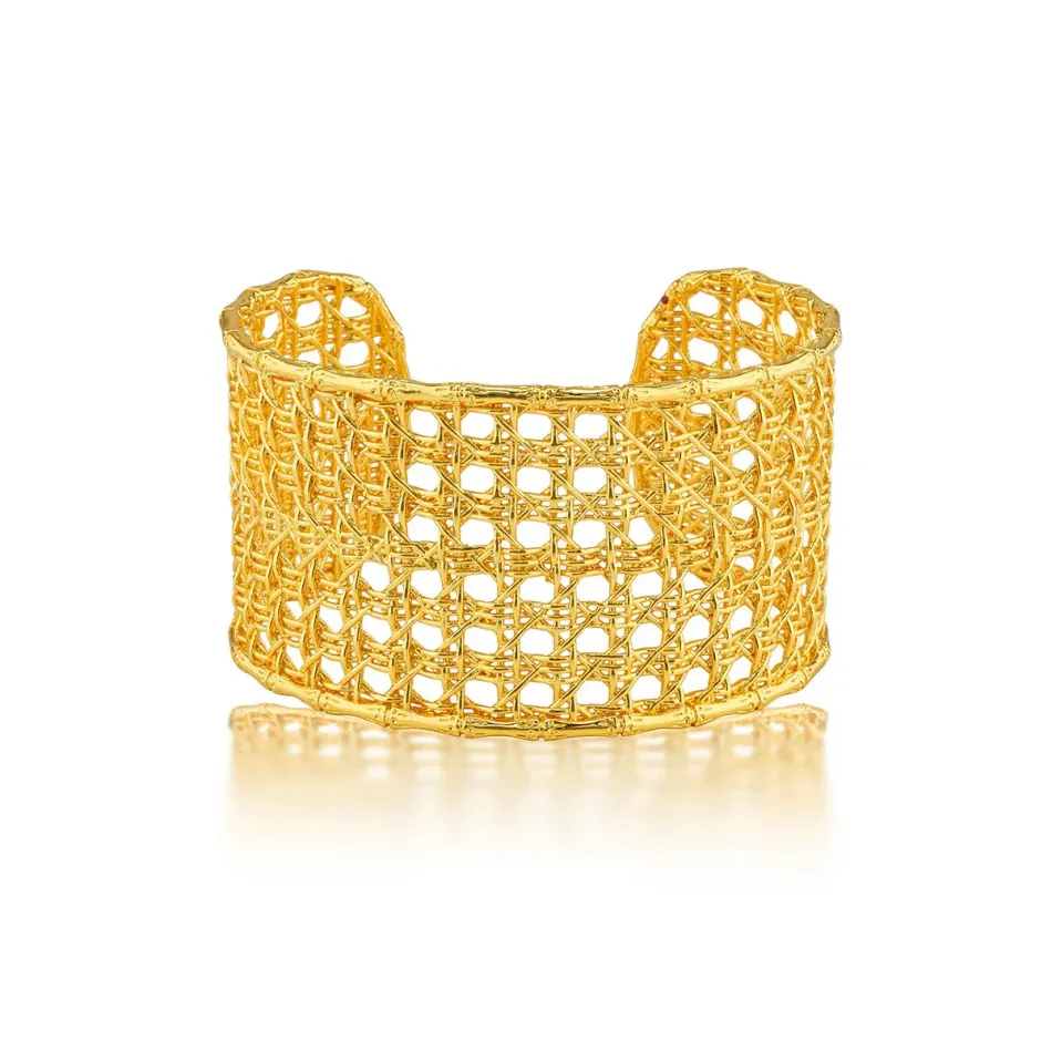 Veranda Caning Gold Cuff