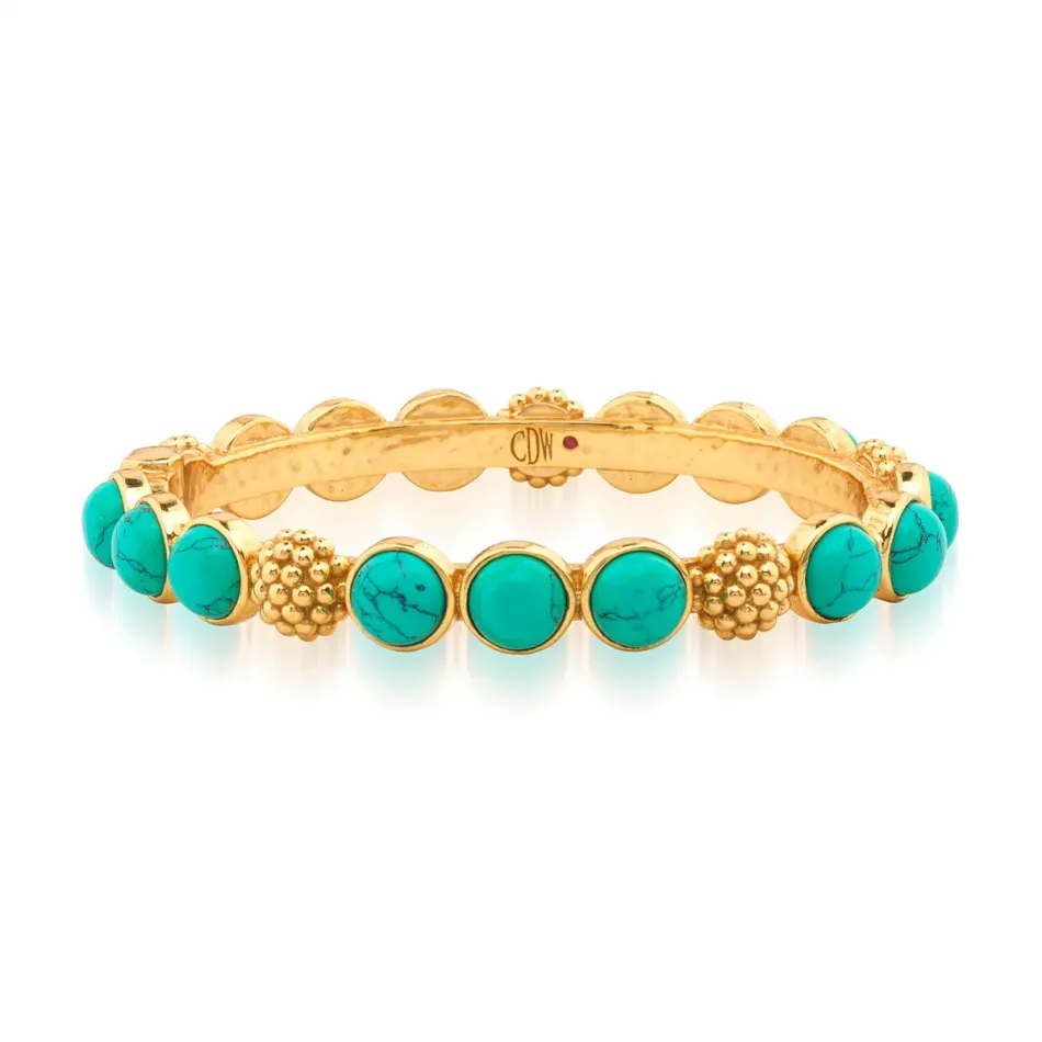 Berry Gem Turquoise Hinged Bangle