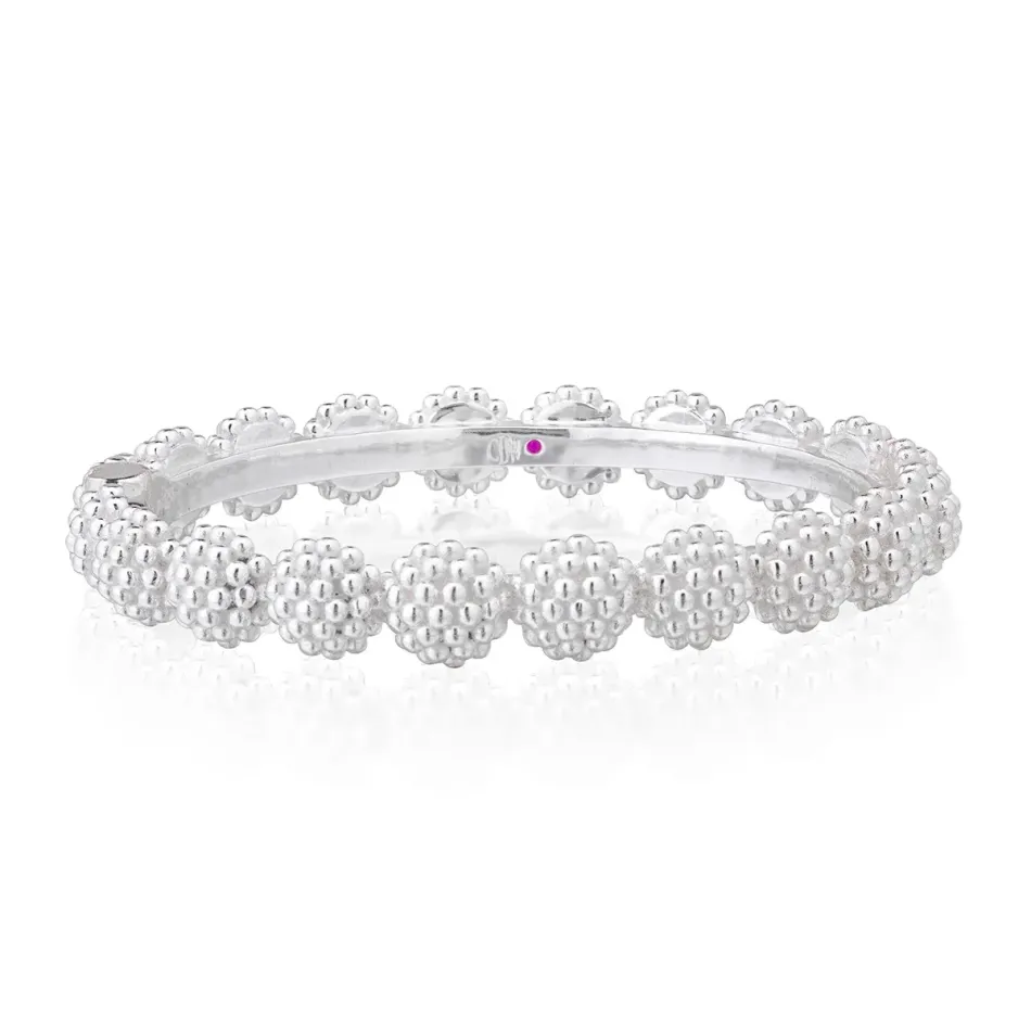 Berry Silver Eternity Hinged Bangle