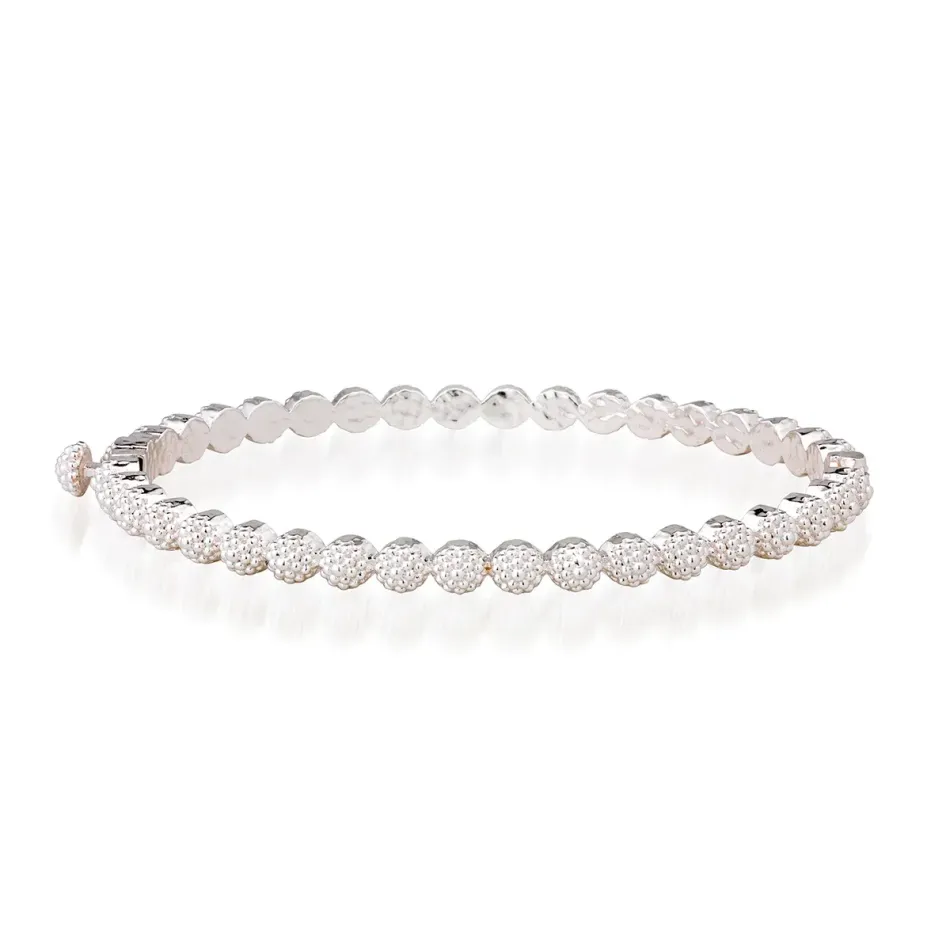 Berry Silver Eternity Hinged Bangle Petite S/M