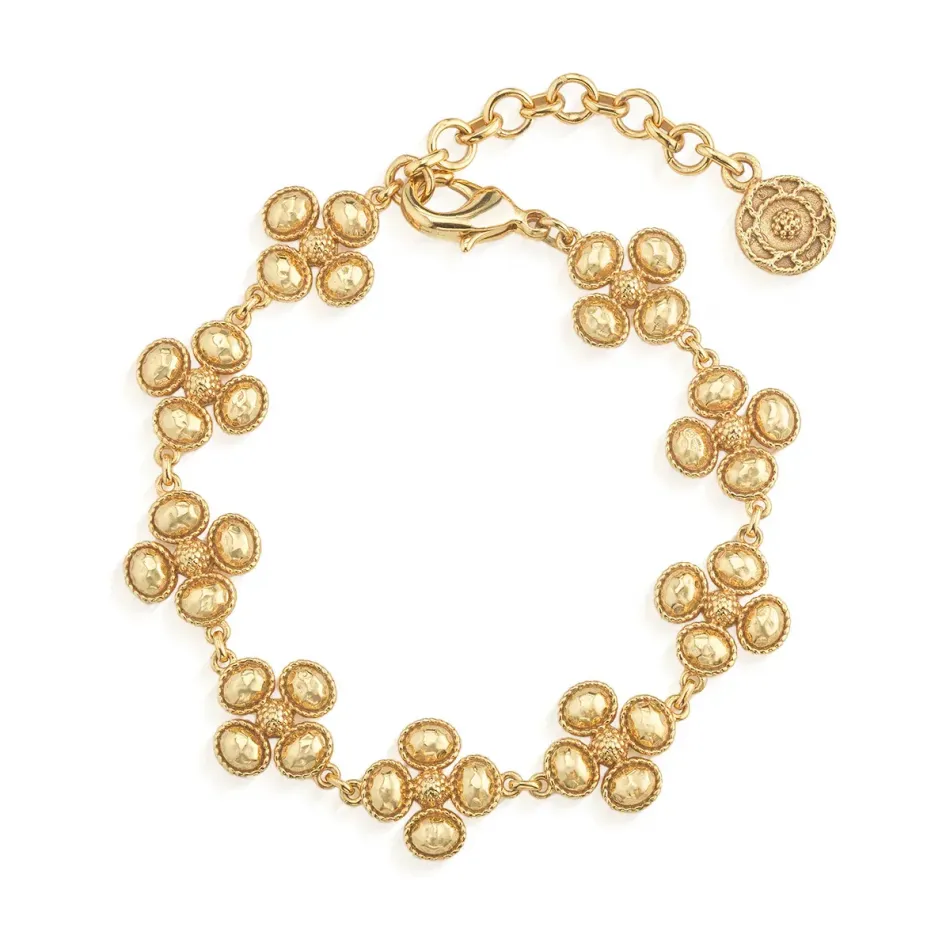 Berry Clover Gold Linear Bracelet 7"+2"