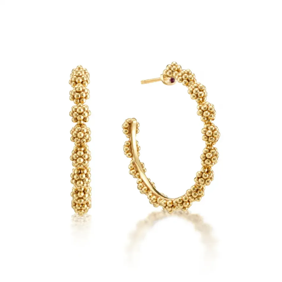 Berry Icon Gold Hoop Earrings