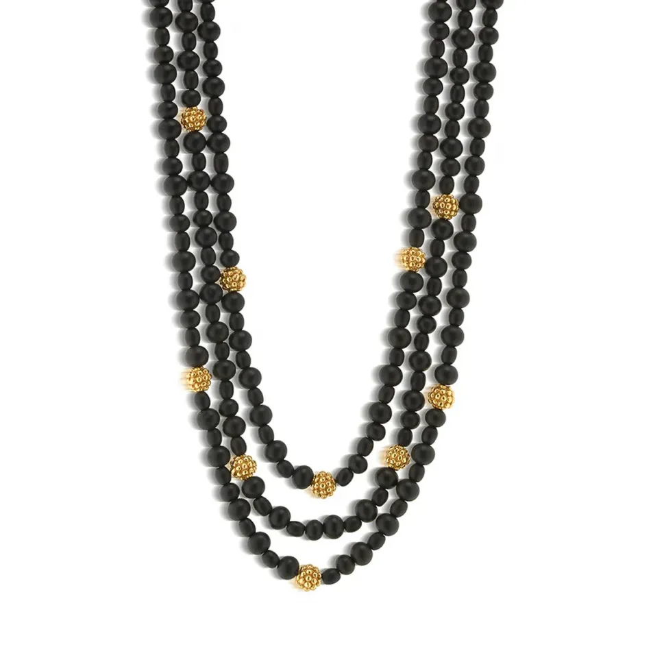 Berry Ebony 3-Strand Necklace 18"+2"
