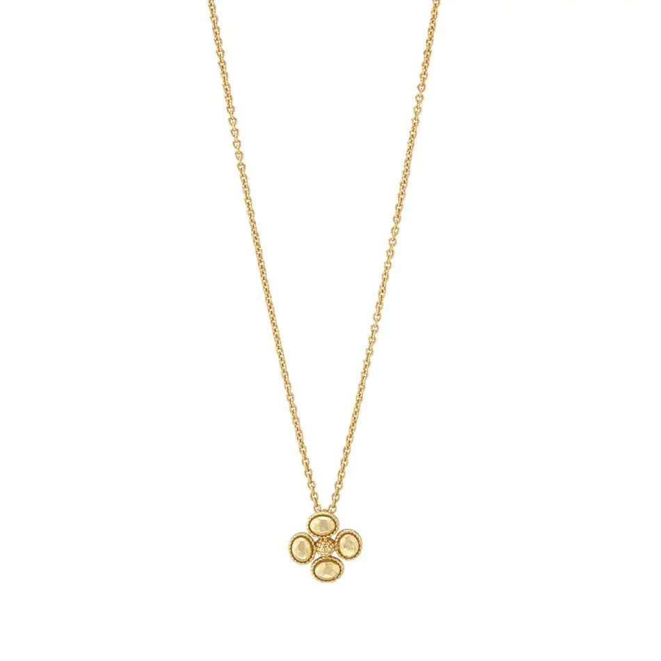 Berry Clover Gold Station Necklace 16"+2"