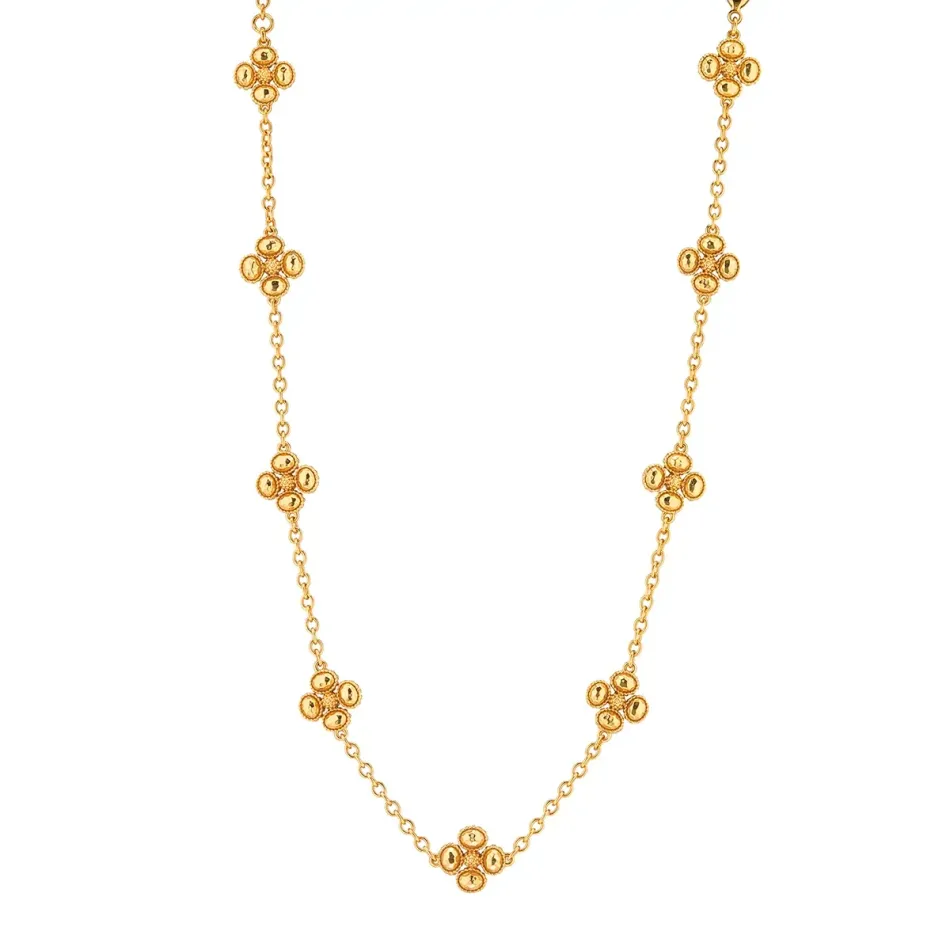 Berry Gold Clover Double Sided Necklace 16"+2"