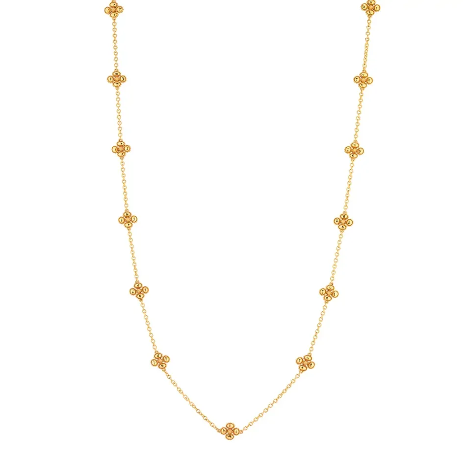 Berry Gold Clover Double Sided Necklace