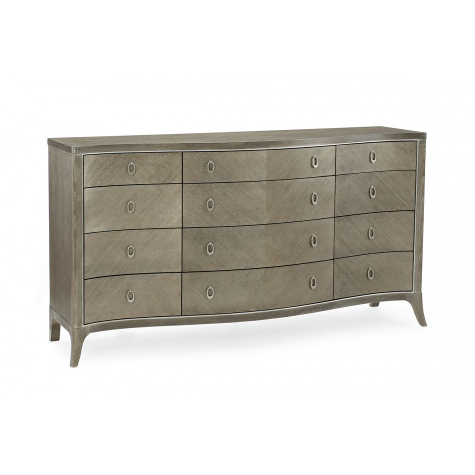 Avondale Double Dresser Elegant Linen, Soft Silver Paint