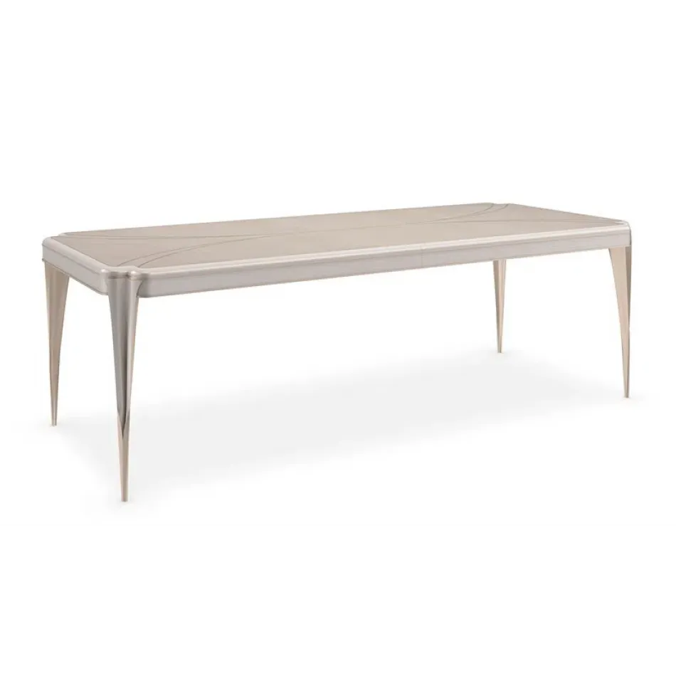 Valentina Dining Table White Truffle, Matte Pearl, Golden Shimmer