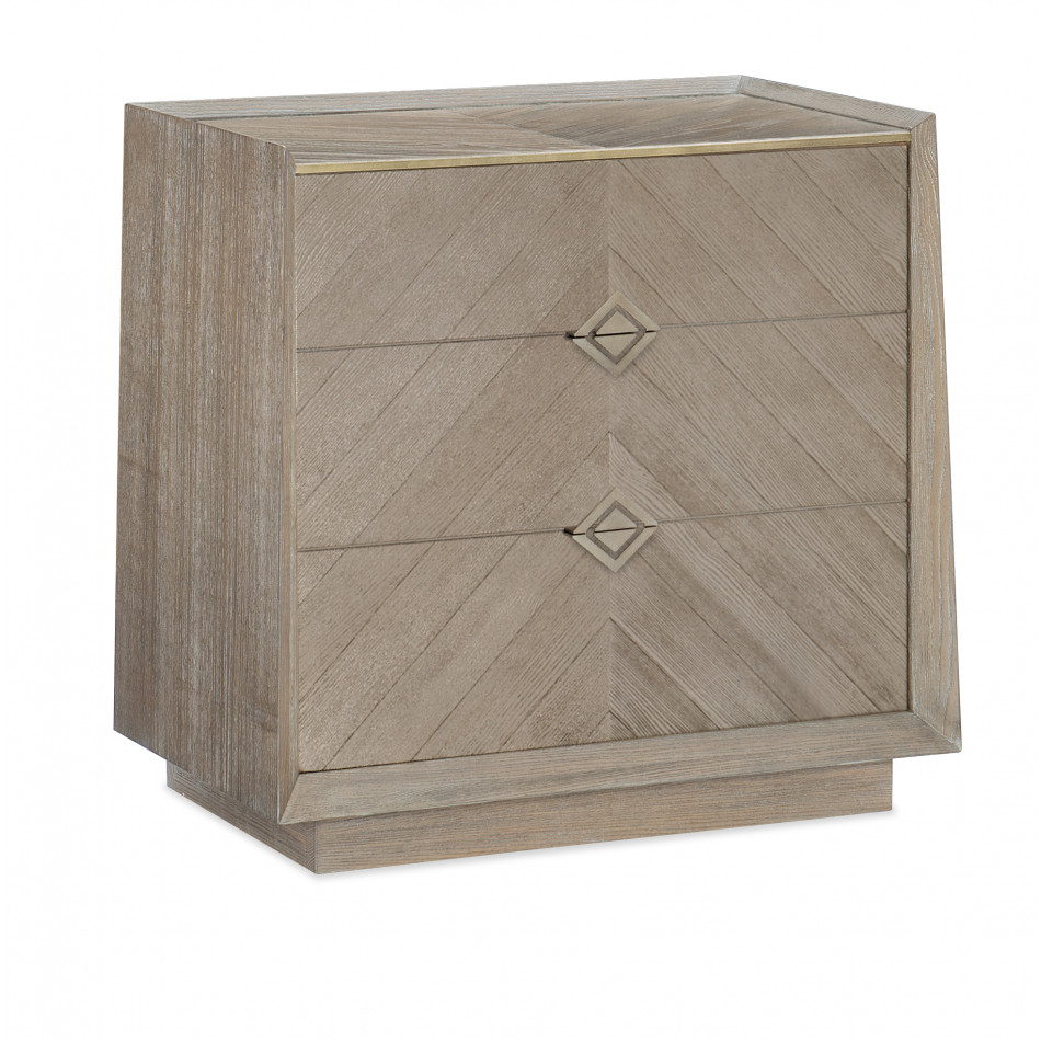 Crossed Purposes Nightstand Ash Driftwood, Sundance Gold