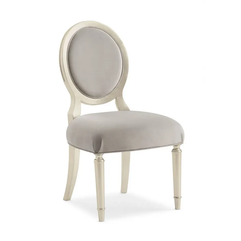 Chit Chat Side Dining Chair Soft Silver Leaf