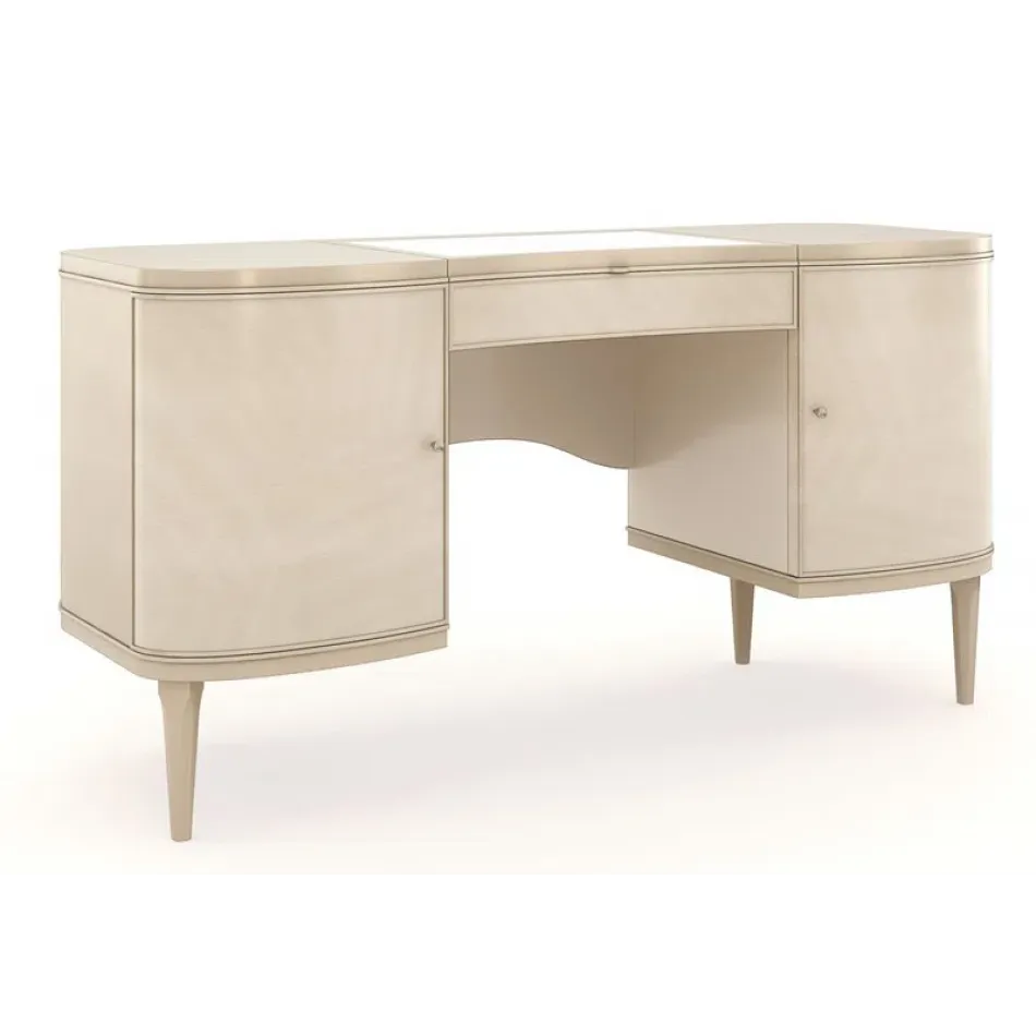 Fancy Me Console & Desk Champagne Pearl, Natural Glow, Satin Nickel