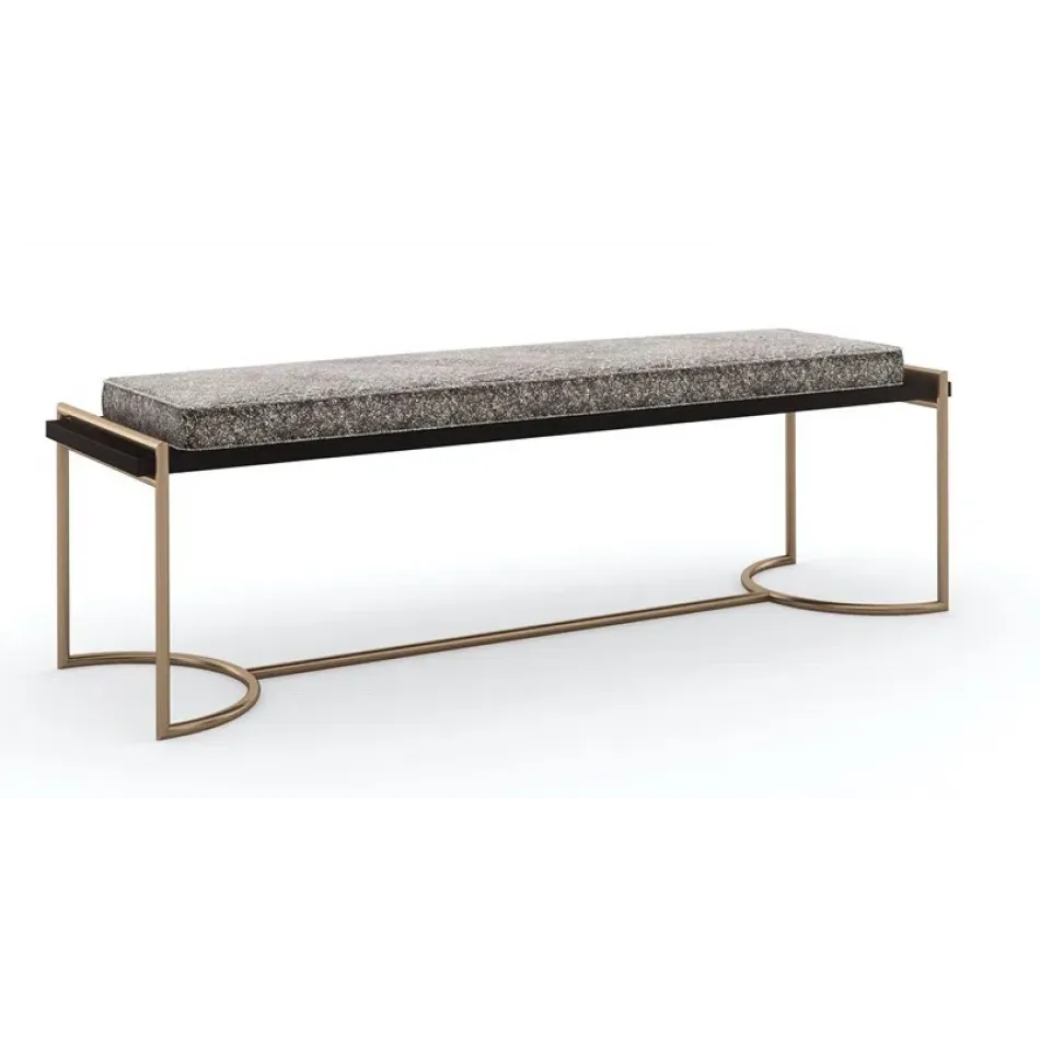 Slim Line Bench/Ottoman Dark Chocolate, Champagne Gold