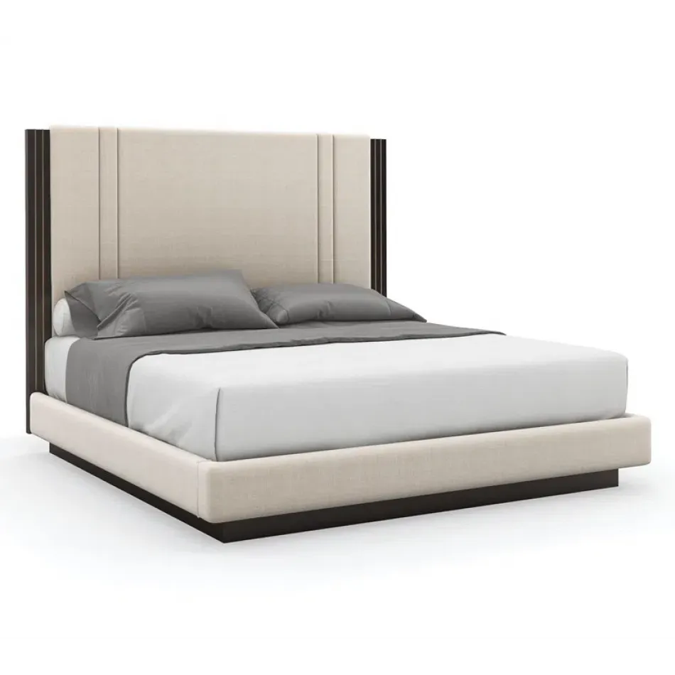 Decent Proposal King Bed Dark Chocolate, Champagne Gold