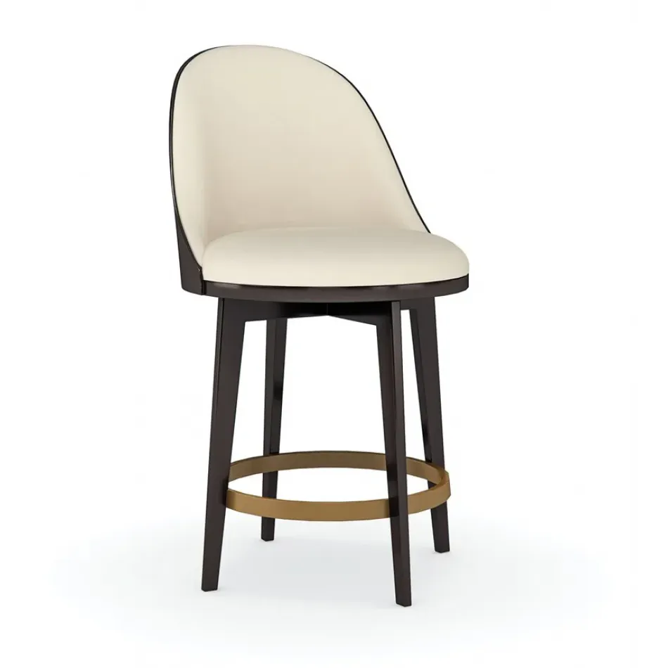 Another Round Counter Stool Dark Chocolate, Champagne Gold