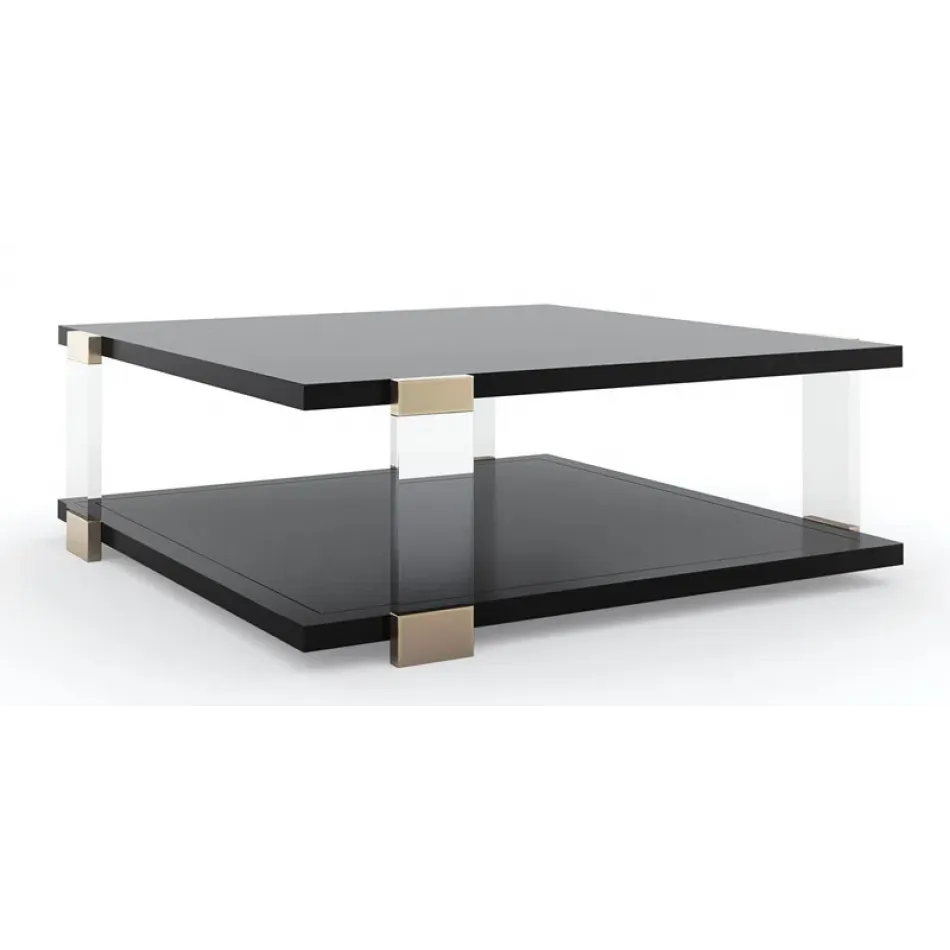 I'Ll Take The Corner Table Cocktail Table Tuxedo Black, Whisper Of Gold