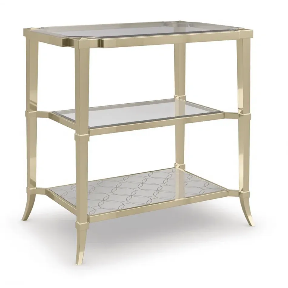 Third Times A Charm End/Side Table Whisper Of Gold, Soft Silver Leaf