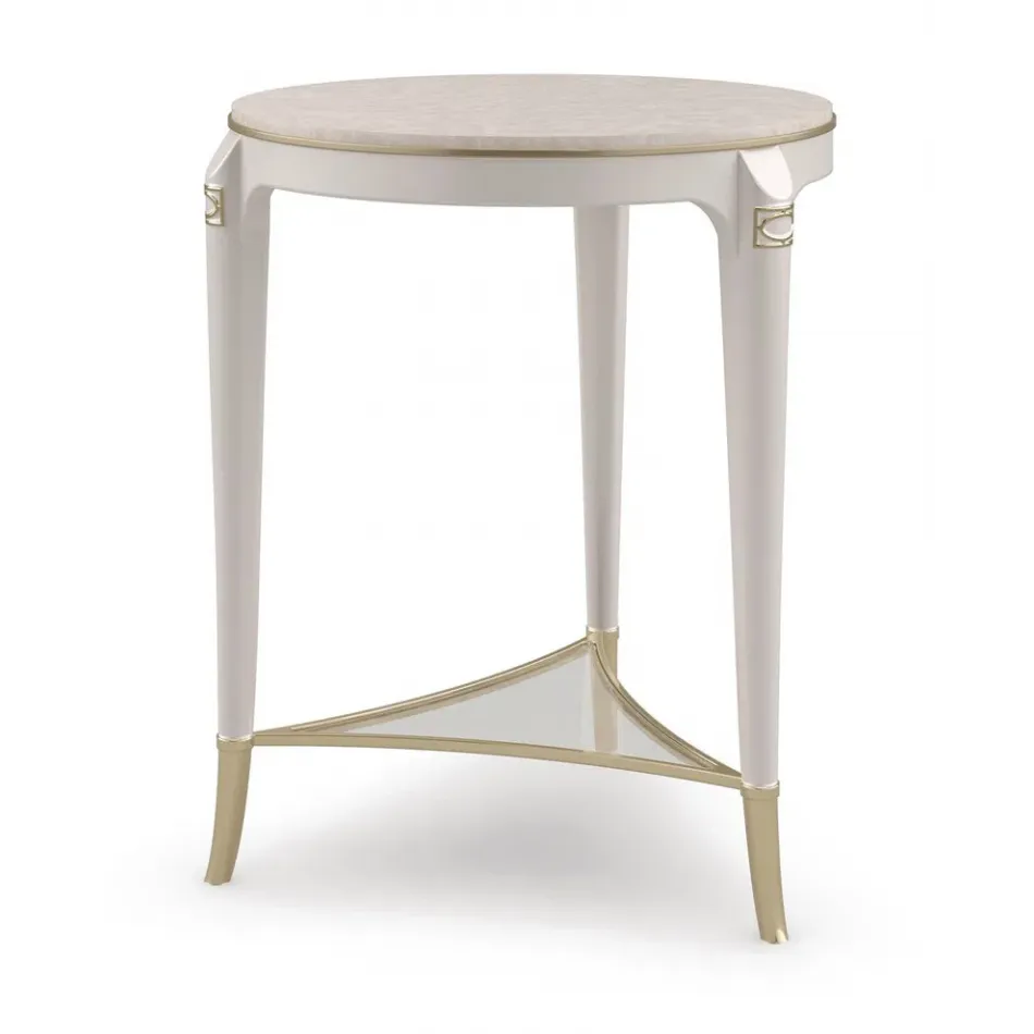 Matched Up End/Side Table Dreamy Burl, Stardust, Platinum