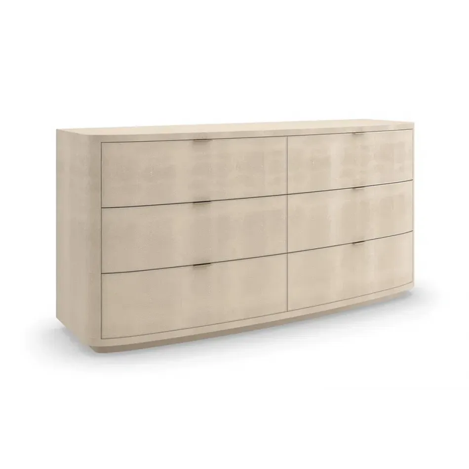 Simply Perfect Dresser Dresser Ivory Painted Faux Shagreen
