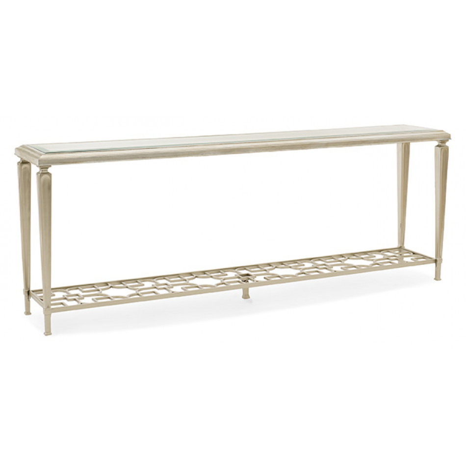 Highly Social Console & Desk Taupe Silver Leaf, Taupe Paint