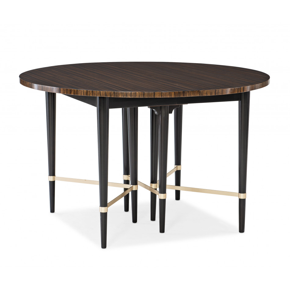 Just Short Of It Dining Table Saddle, Black Saddle, Neutral Metallic