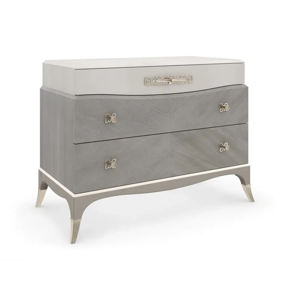 Vibrato Nightstand Cappuccino, Sparkling Argent