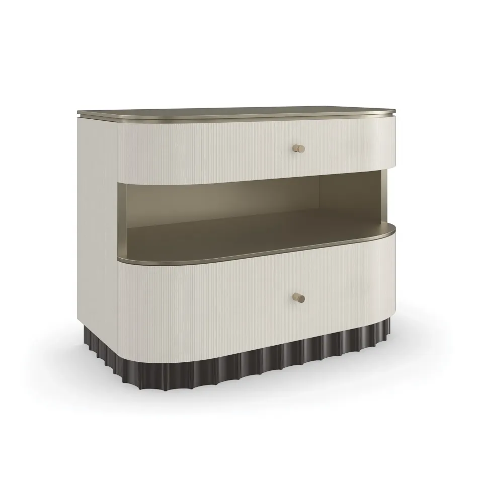 Deep Sleep Nightstand Ivory, Dark Chocolate, Brushed Whisper Of Gold Paint