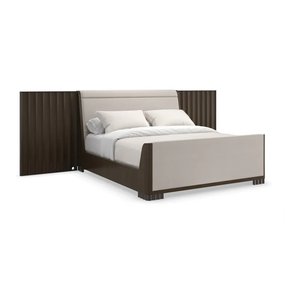 Slow Wave Queen/King Bed Wing Panels Bed Dark Chocolate