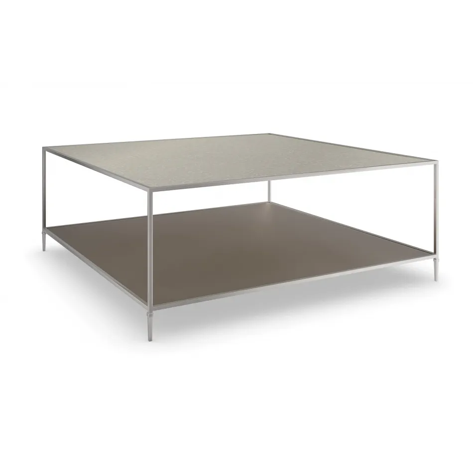 Shimmer Square Cocktail Table Neutral Nickel, Neutral Metallic Paint