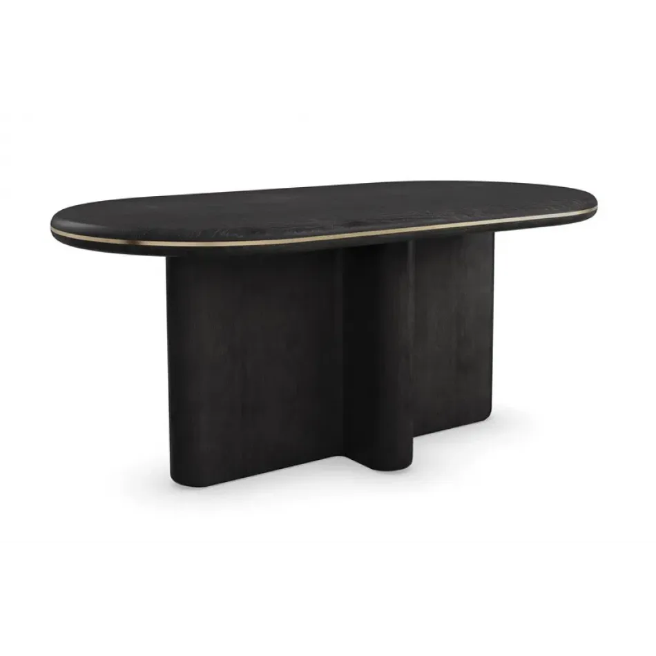 Monty Dining Table Basalt, Polished French Gold