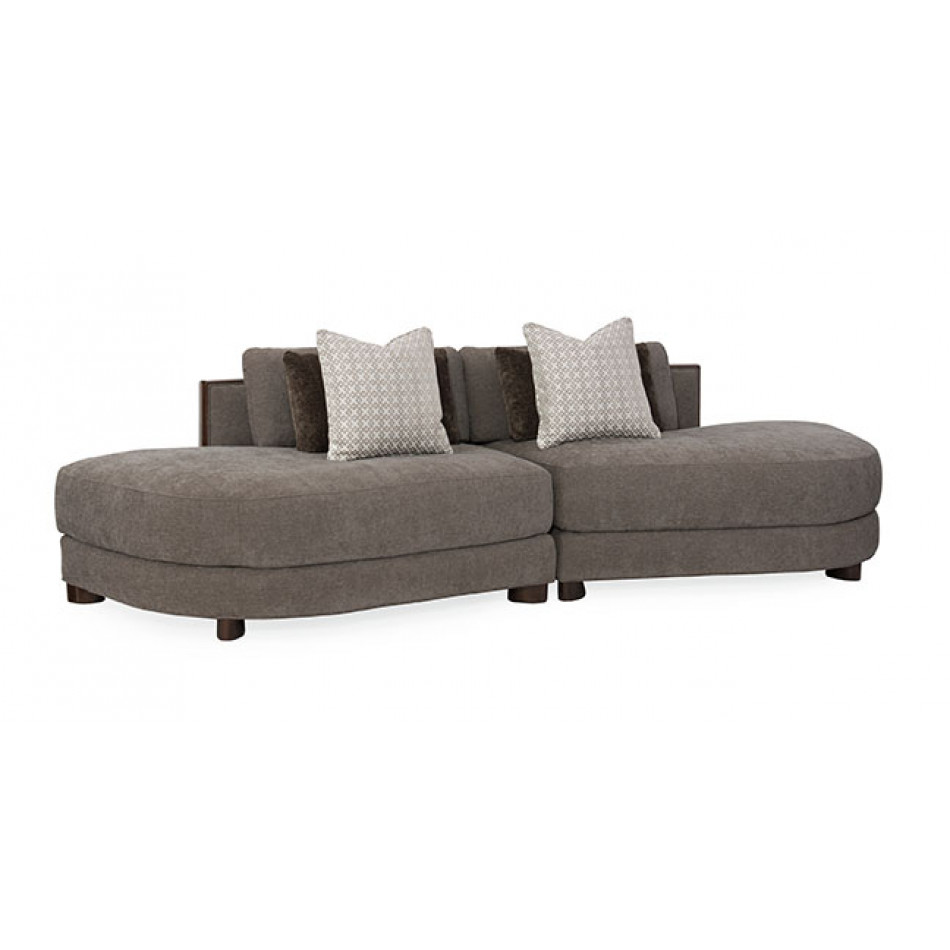 Modern Streamline Commodore Sectional 3 Sectional
