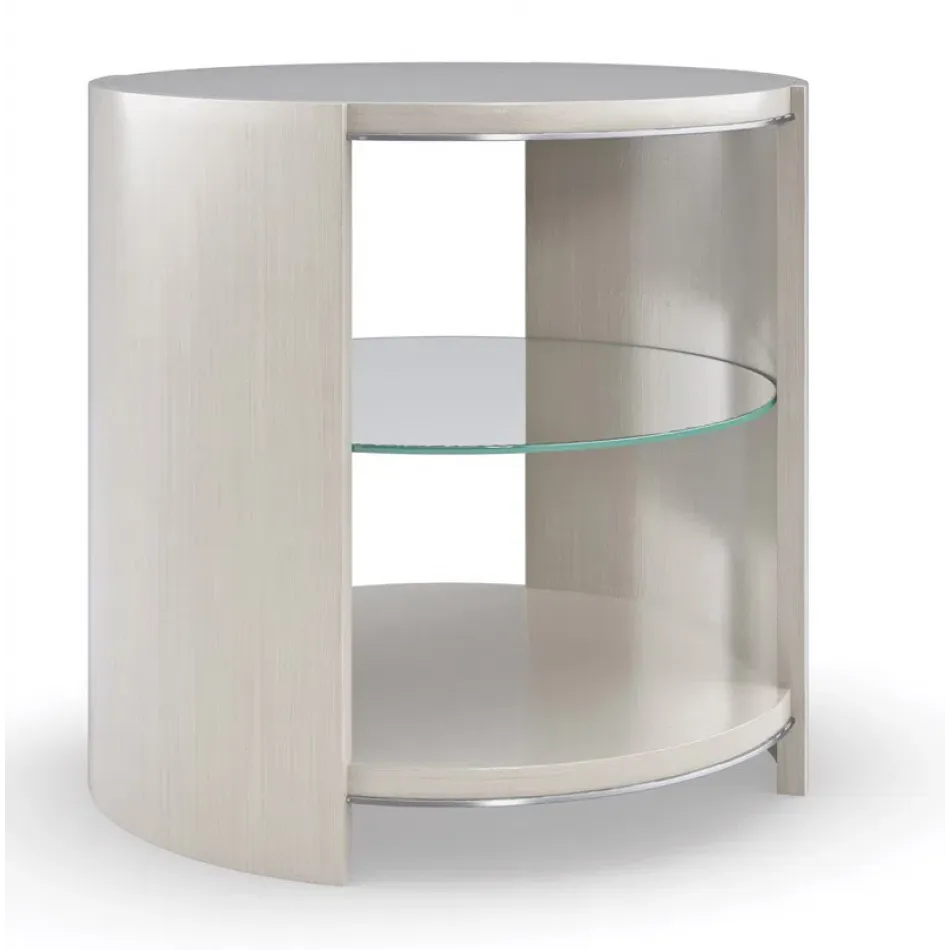 Da Vita Round End Table Thunder, Smoked Stainless Paint