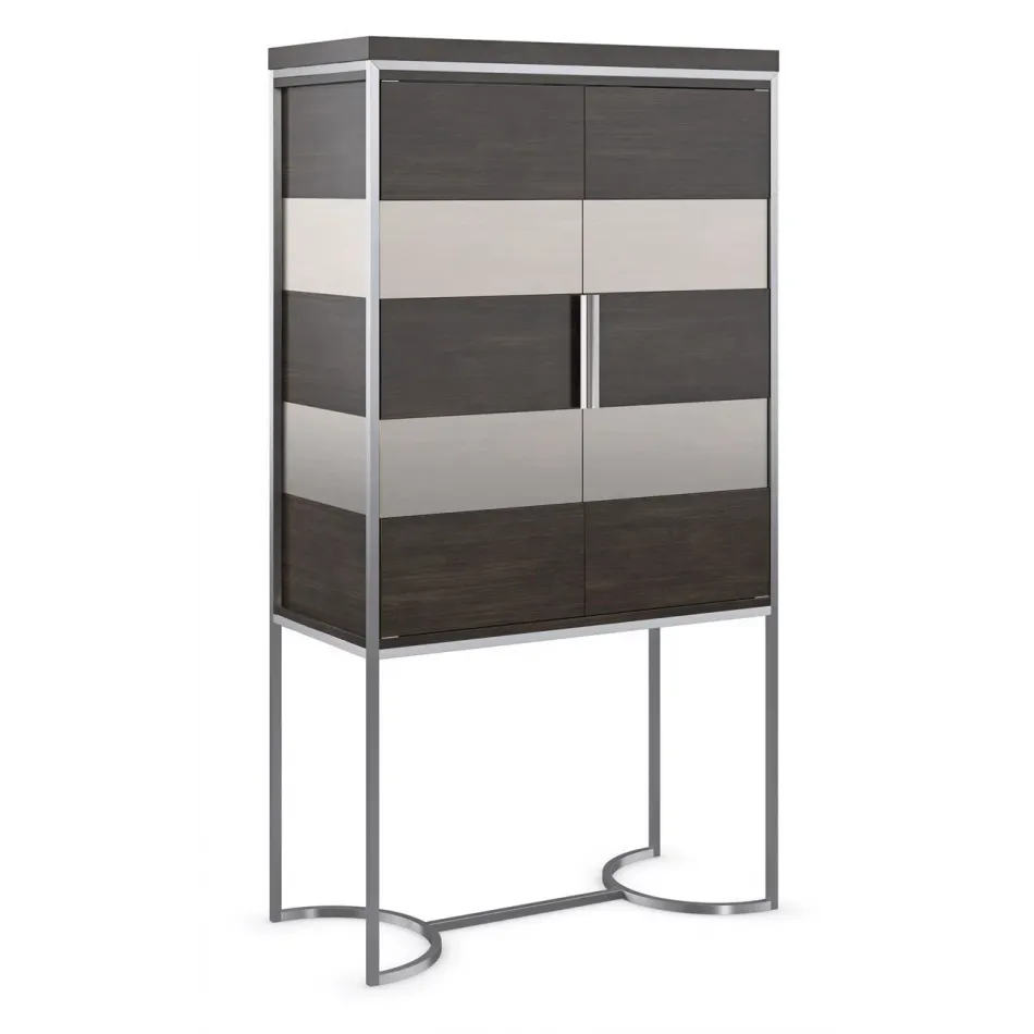 La Moda Bar Cabinet Bar Sepia, Smoked Stainless Paint