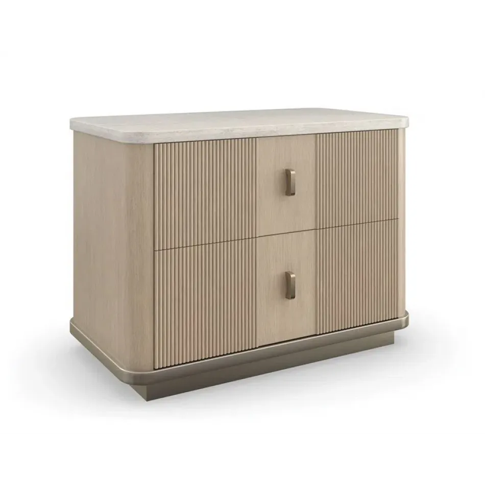 Rhythm Nightstand Sun Drenched Oak, Neutral Metallic