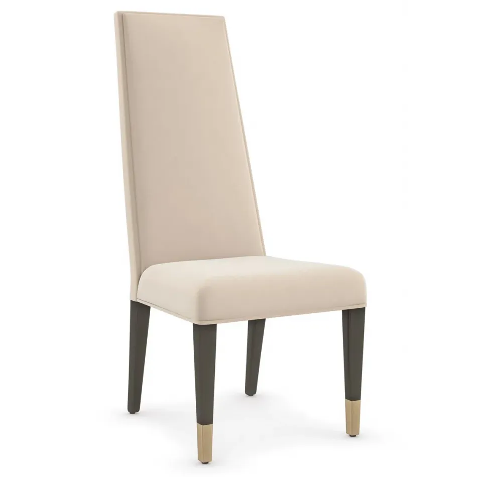 The Masters Dining Side Chair Chocolate Truffle, Brushed Gold