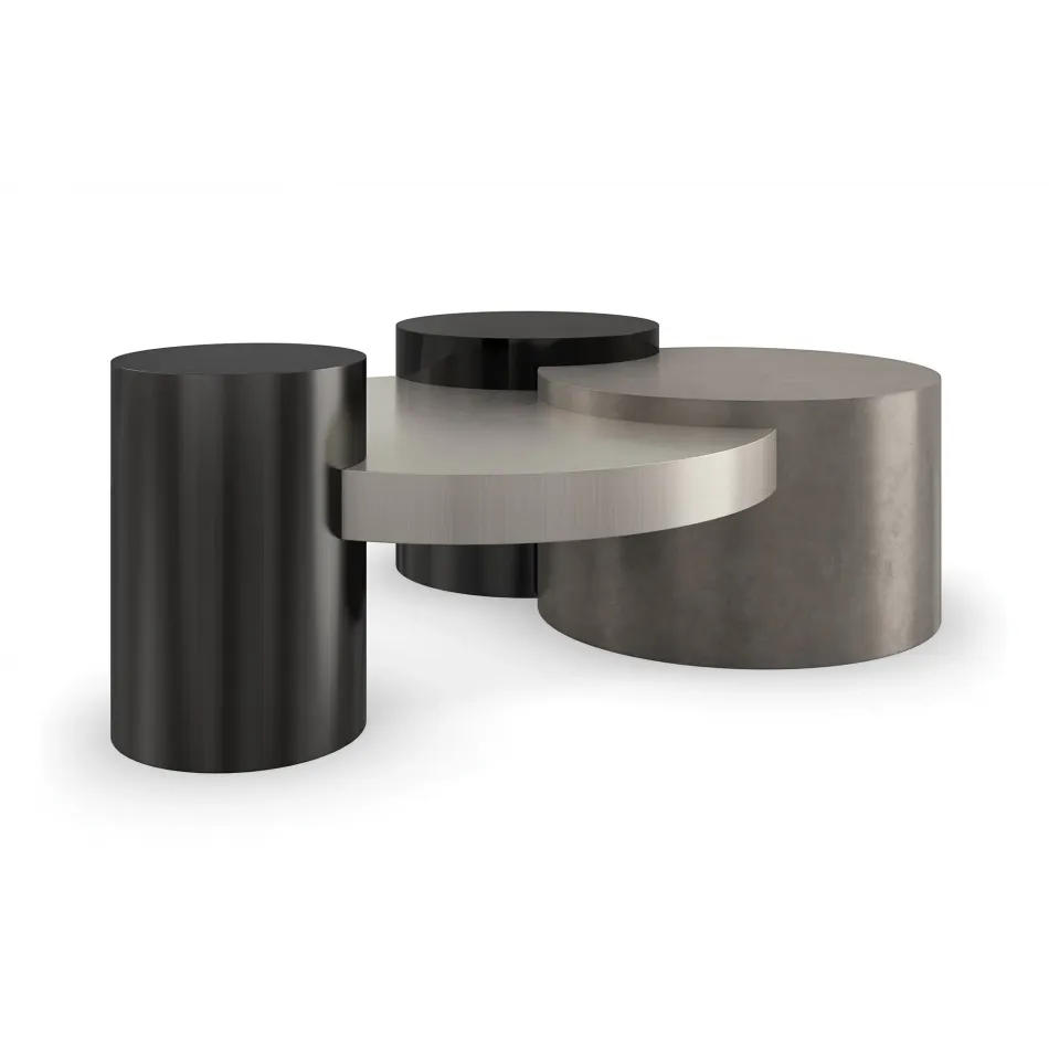 Constellation Cocktail Table Silver Burst, Piano Black, Twilight Frost, Brushed Tungsten