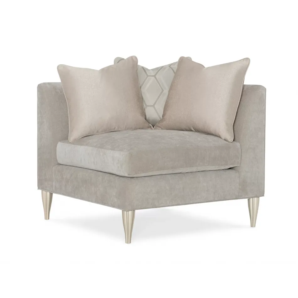 Fret Knot Corner Sectionals Soft Silver Paint