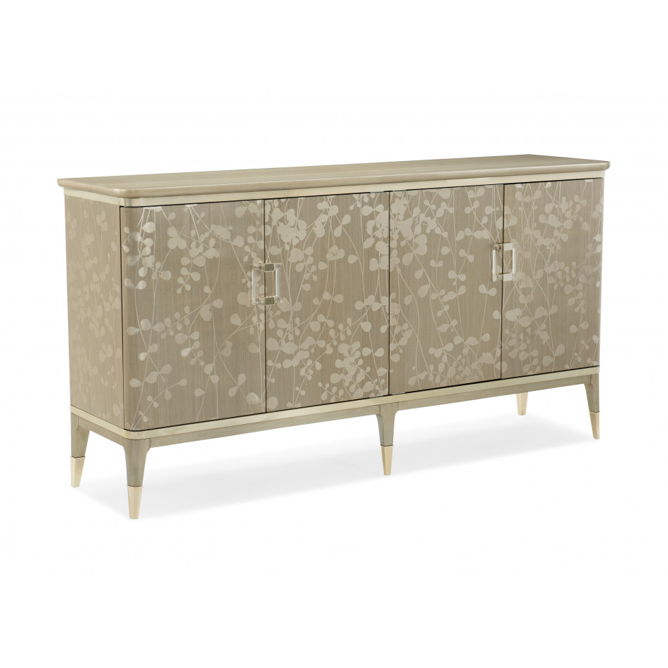 Turn A New Leaf Sideboard/Buffet Champagne Shimmer, Taupe Paint, Whisper Of Gold