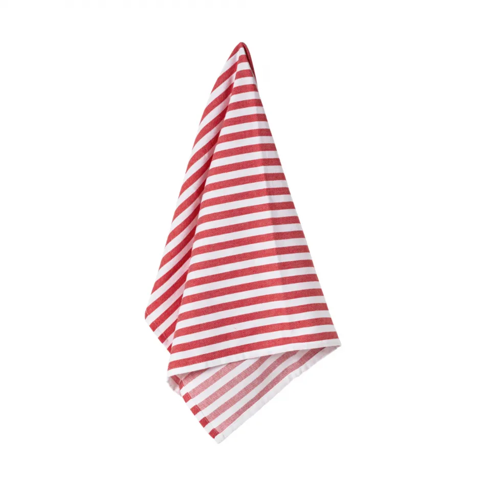 Kitchen Towels Stripes Classic Red Set 2 Kitchen Towels 27.5'' x 19.75''