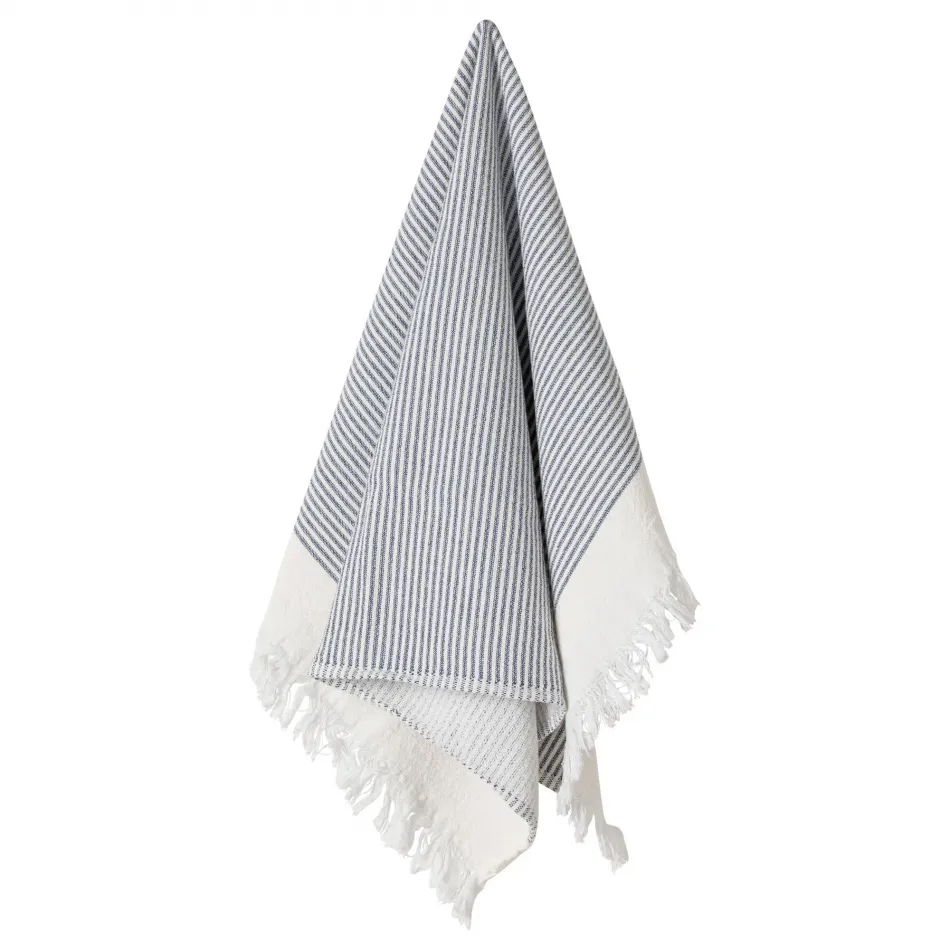 Terry Stripes White-Blueberry Kitchen Towel Terry 27.5'' x 19.75''