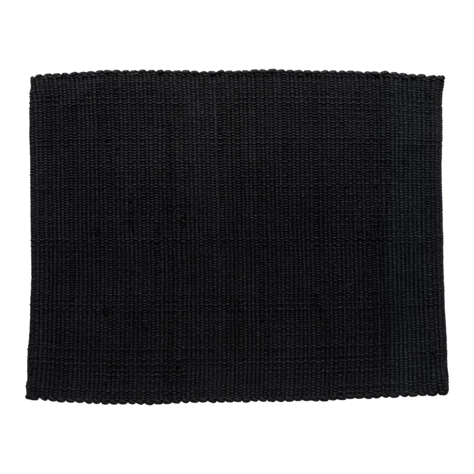 Joana Black Placemat 100% Recycled Cotton 11 3/4" x 15 3/4"