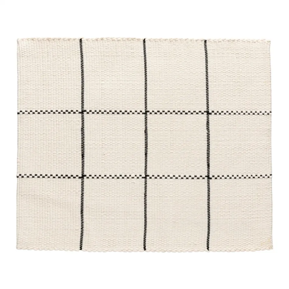 Joana White Black Placemat 100% Recycled Cotton 11 3/4" x 15 3/4"