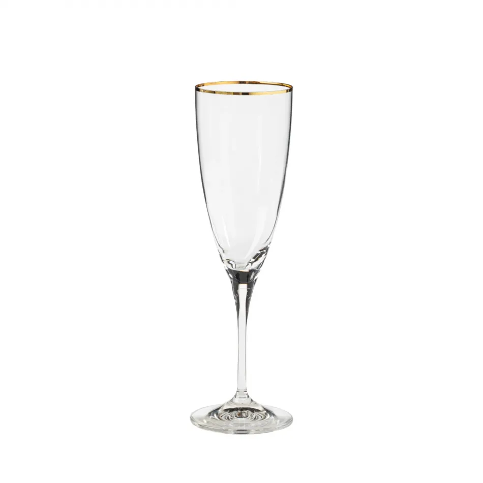 Sensa Clear W/ Golden Rim Flute W/ Golden Rim D3 H9'' | 7 Oz.