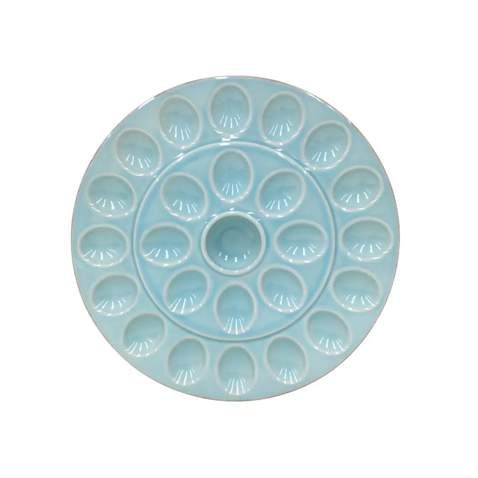 Cook & Host Robin's Egg Blue Egg Platter D13.25'' H1.25''