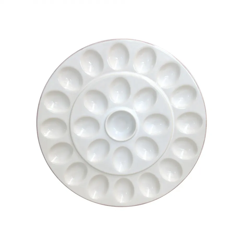 Cook & Host White Egg Platter D13.25'' H1.25''