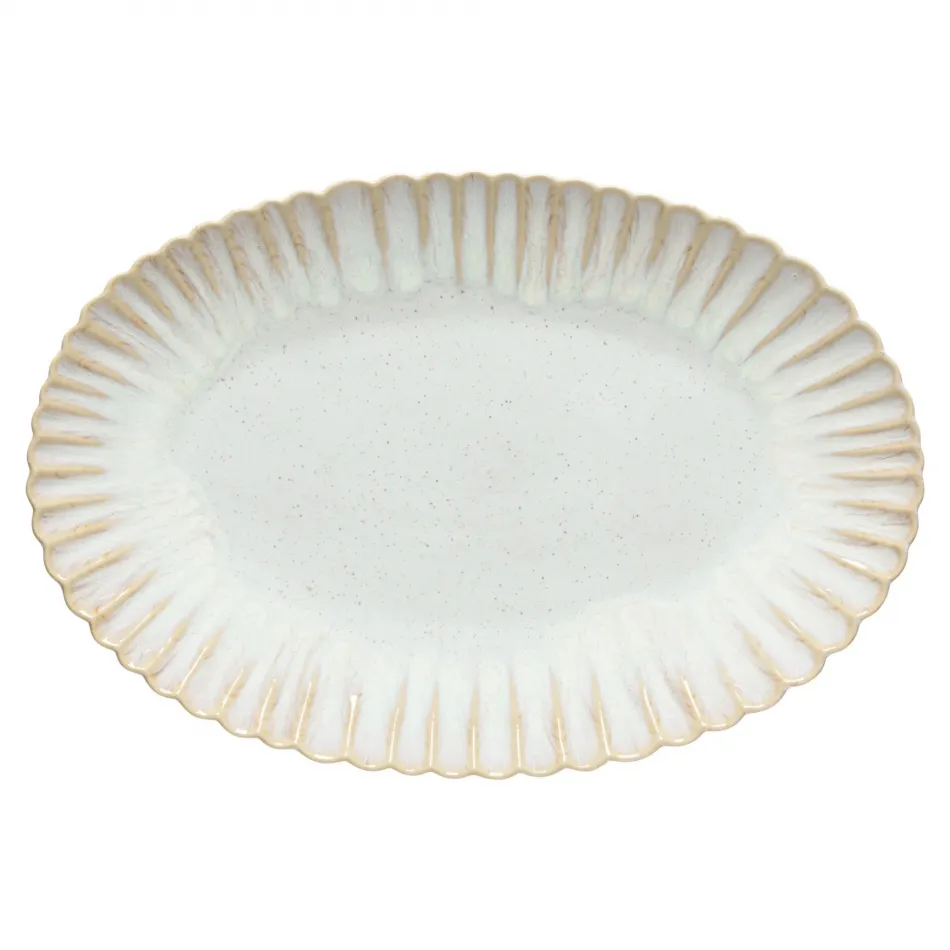 Mallorca Sand Beige Oval Platter 11'' x 16'' H1.75''