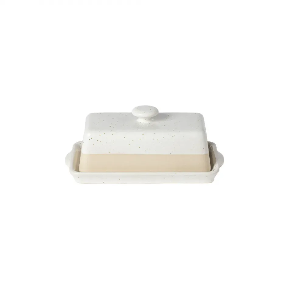 Fattoria White Rectangular Butter Dish 7.5'' x 4.25'' H3''