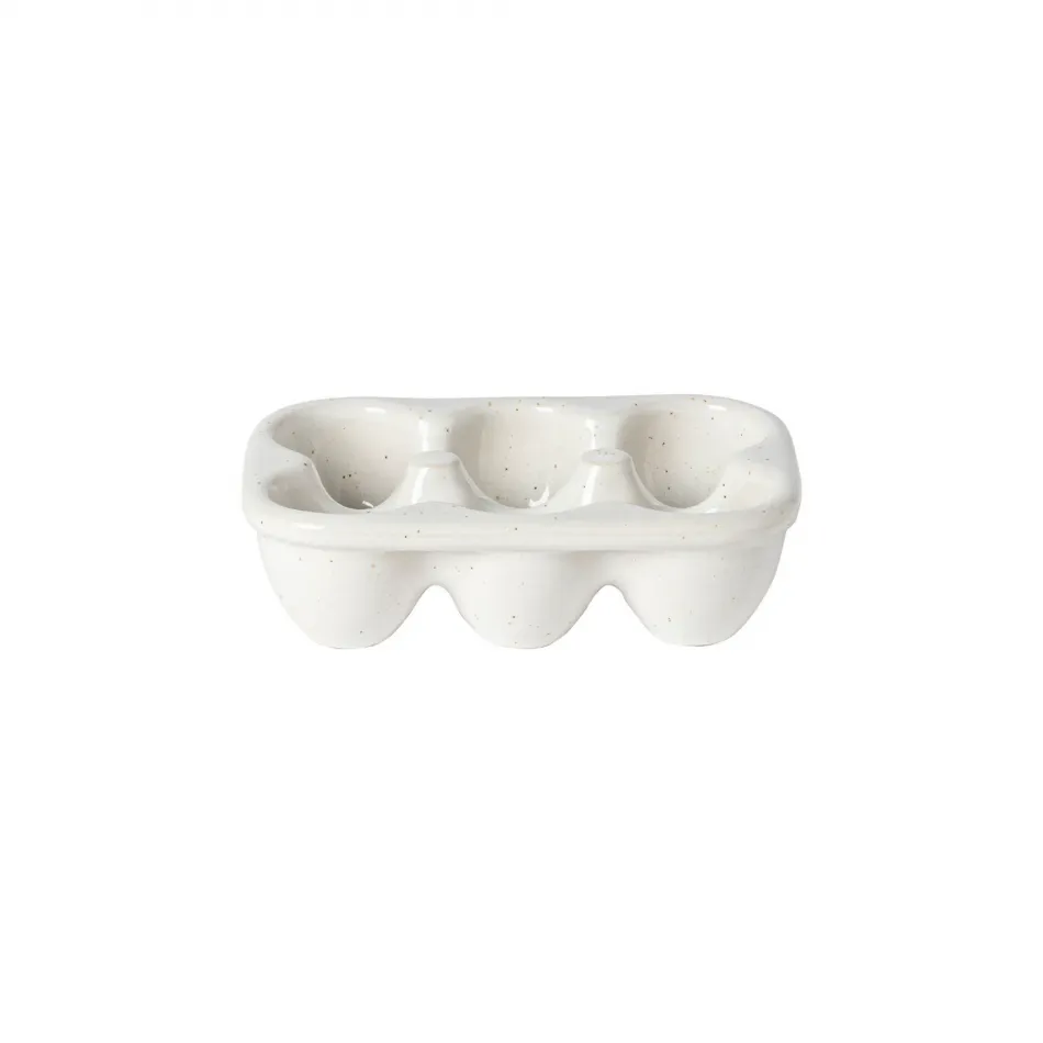 Fattoria White Egg Crate Holder (Half Dozen) 7'' x 5'' H2''