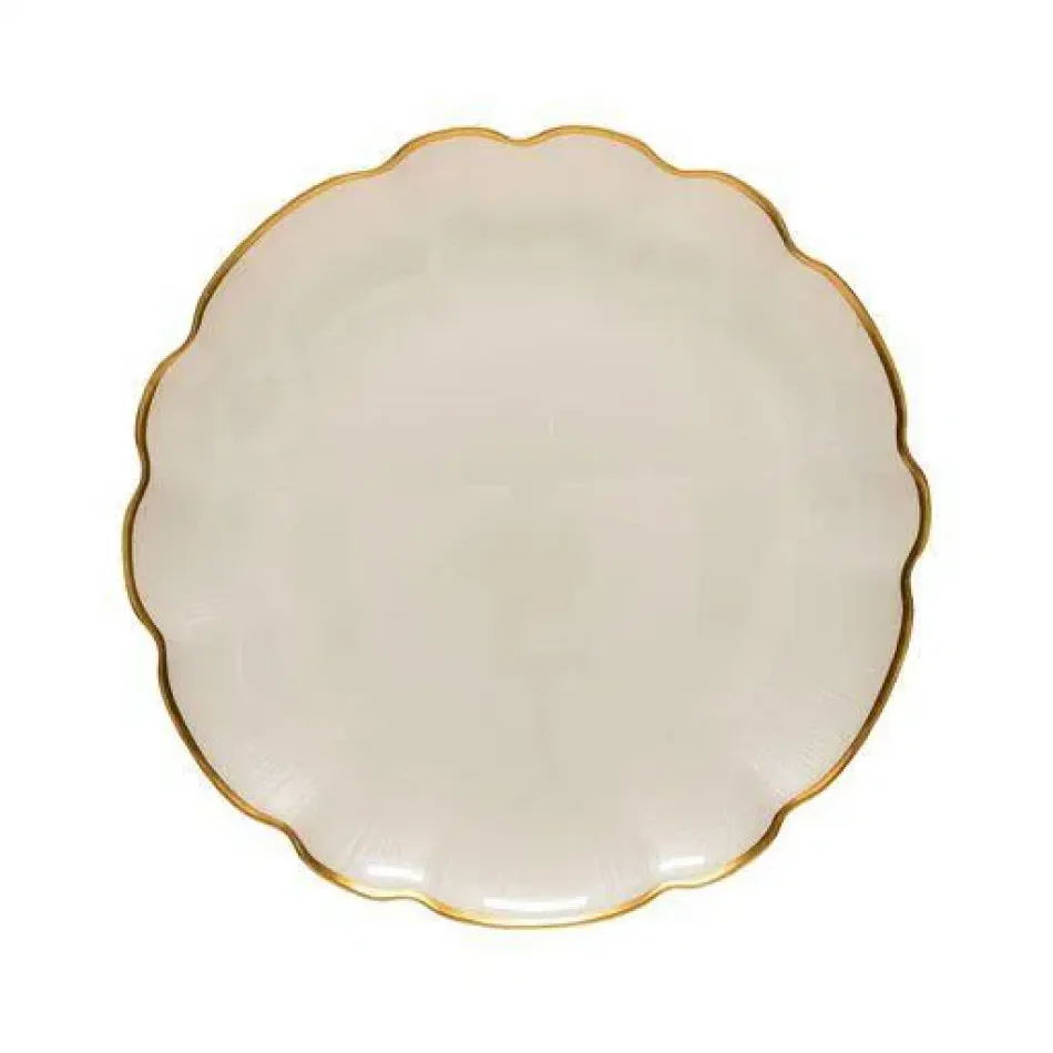 Francesca Gold Glass Charger Plate W/ Gold Rim D13'' H1''