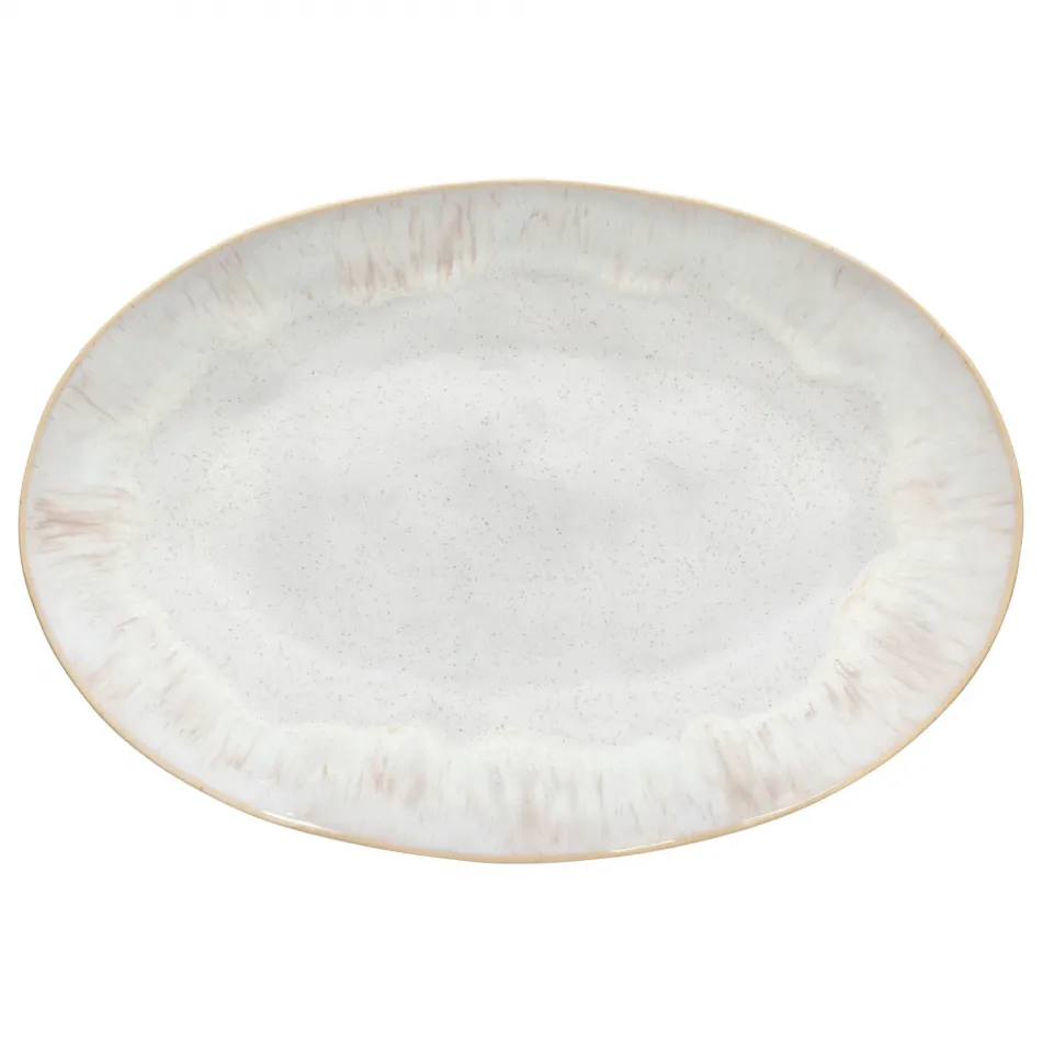 Eivissa Sand Beige Oval Platter 17.5'' x 12'' H2''